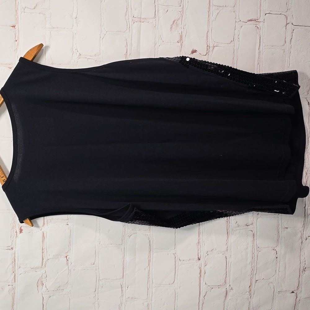 Denim 24/7 Elegant Black Sequins Tank Top Womens Size 1x - Picture 9 of 13